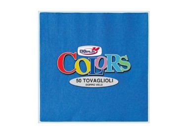 Tovaglioli in carta monouso  colore blu doppio velo  33x33 pz.50