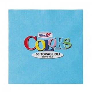 Tovaglioli in carta monouso  colore celeste  doppio velo  33x33 pz.50