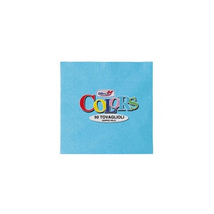 Tovaglioli in carta monouso  colore celeste  doppio velo  33x33 pz.50