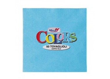 Tovaglioli in carta monouso  colore celeste  doppio velo  33x33 pz.50