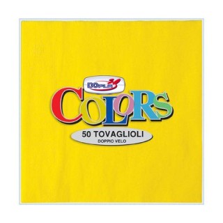 Tovaglioli in carta monouso  colore giallo doppio velo  33x33 pz.50