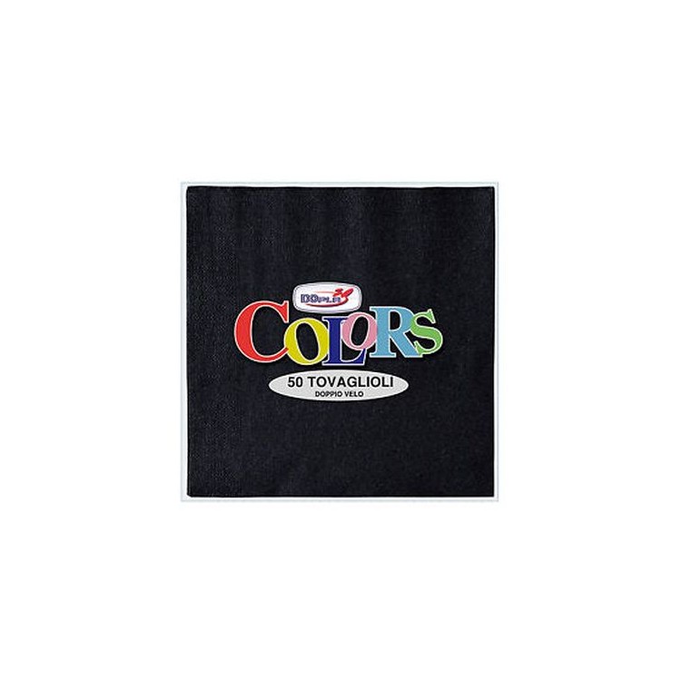 Tovaglioli in carta monouso  colore nero doppio velo  33x33 pz.50
