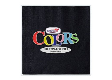 Tovaglioli in carta monouso  colore nero doppio velo  33x33 pz.50