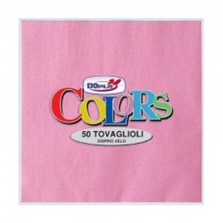 Tovaglioli in carta monouso  colore rosa doppio velo  33x33 pz.50