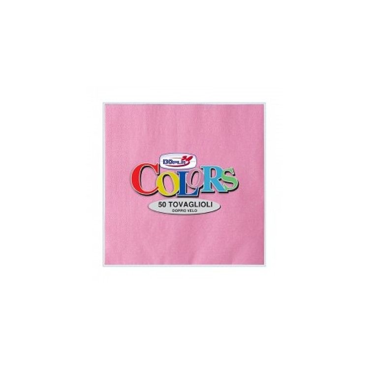 Tovaglioli in carta monouso  colore rosa doppio velo  33x33 pz.50