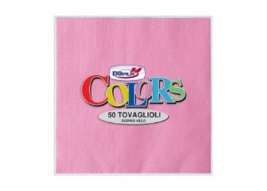 Tovaglioli in carta monouso  colore rosa doppio velo  33x33 pz.50