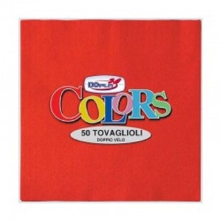 Tovaglioli in carta monouso  colore rosso doppio velo  33x33 pz.50