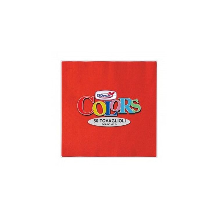 Tovaglioli in carta monouso  colore rosso doppio velo  33x33 pz.50