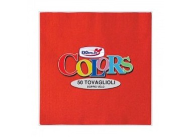 Tovaglioli in carta monouso  colore rosso doppio velo  33x33 pz.50