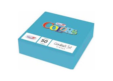 Tovaglioli in carta monouso  colore Turchese  doppio velo  33x33 pz.50