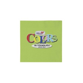 Tovaglioli in carta monouso  colore verde acido doppio velo  33x33 pz.50