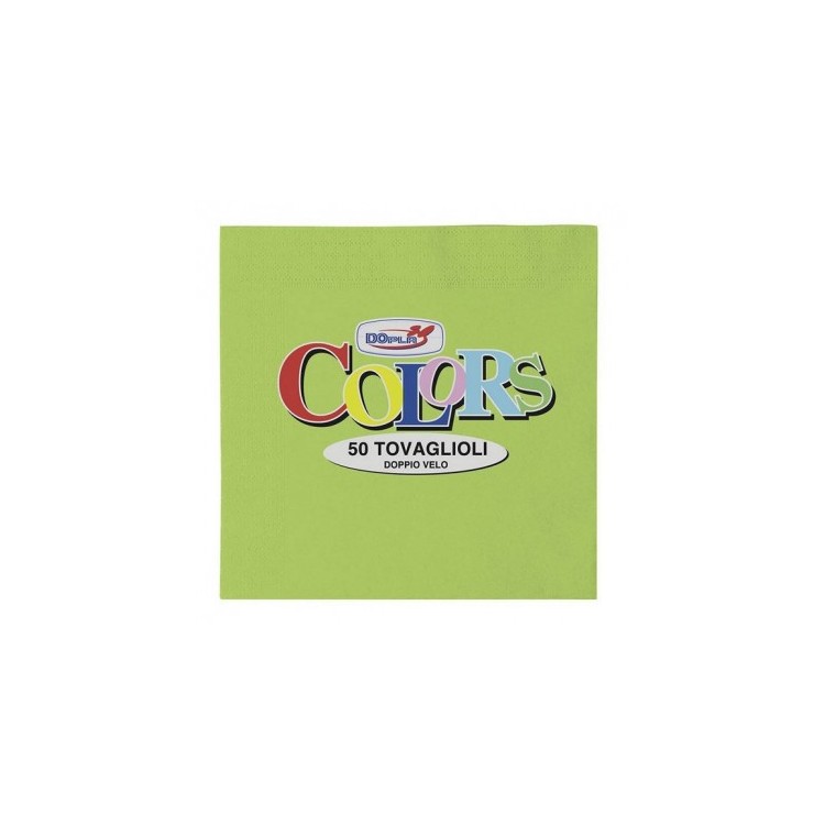 Tovaglioli in carta monouso  colore verde acido doppio velo  33x33 pz.50