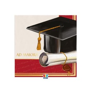 Tovaglioli LAUREA ad maiora (Nuovo) - 16 pezzi - 33 cm x 33 cm - 3 veli