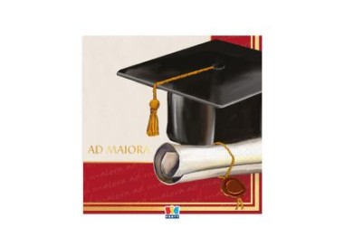 Tovaglioli LAUREA ad maiora (Nuovo) - 16 pezzi - 33 cm x 33 cm - 3 veli