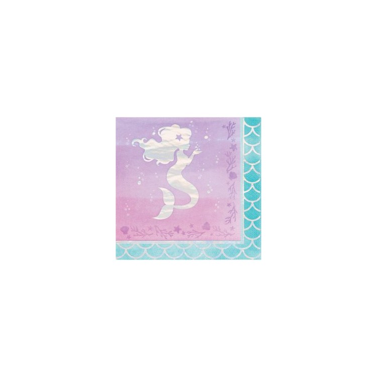 Tovaglioli SIRENA- Confezione da 16  tovaglioli - 33 cm x 33 cm - 2 veli - Nuovo