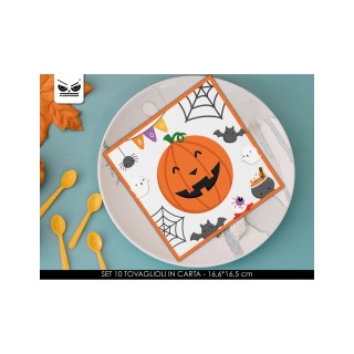 Tovaglioli Zucca di HALLOWEEN - Misura: 33 cm x 33 cm - 2 veli - Confezione 20 pezzi