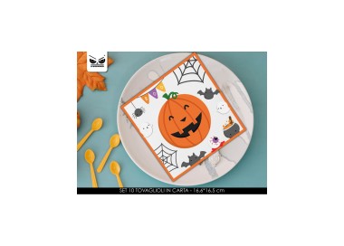 Tovaglioli Zucca di HALLOWEEN - Misura: 33 cm x 33 cm - 2 veli - Confezione 20 pezzi