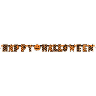 Festone Halloween con scritto ( HAPPY HALLOWEEN )in cartoncino 165 cm x 10 H