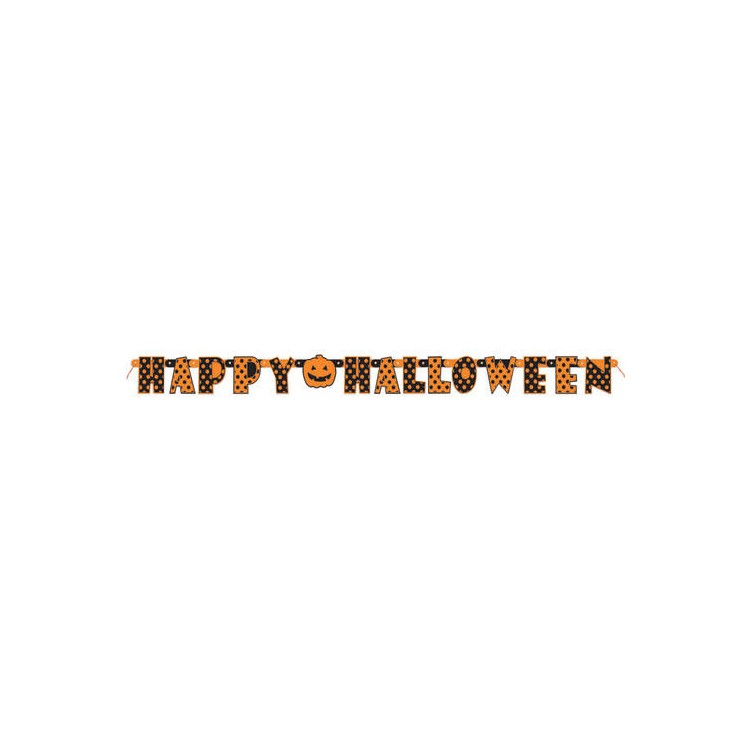 Festone Halloween con scritto ( HAPPY HALLOWEEN )in cartoncino 165 cm x 10 H