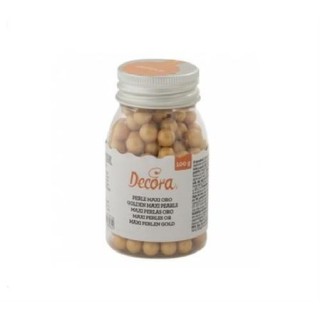 MAXI PERLE DI ZUCCHERO color ORO - BARATTOLINO 100 gr - 1 pz - DECORA