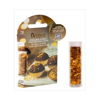 Decorazioni in zucchero senza glutine a forma di stella oro Sprinkles  Decora 1 Gr