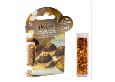 Decorazioni in zucchero senza glutine a forma di stella oro Sprinkles  Decora 1 Gr