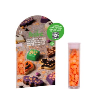 Decorazioni in zucchero senza glutine a forma di zucca   Halloween Sprinkles  Decora 1 Gr