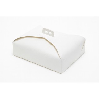 Scatola porta paste  con manico - in cartone rigido bianco - 17 cm x 24 cm H 5 cm - 1 pz - Graziano dolci