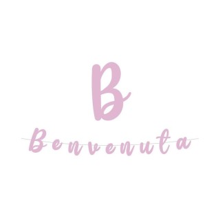 Festone "BENVENUTA" Nascita Bambina - L 3 metri x 15  cm H - Big Party  -  1 pz