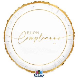 Palloncino New "Buon Compleanno" Tondo - Big Party - 18" / 46 cm - 1 pz