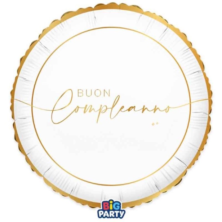 Palloncino New "Buon Compleanno" Tondo - Big Party - 18" / 46 cm - 1 pz
