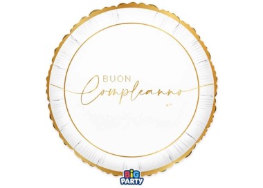 Palloncino New "Buon Compleanno" Tondo - Big Party - 18" / 46 cm - 1 pz