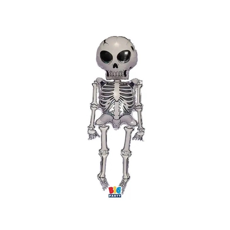 Palloncino scheletro in piedi  (Halloween) - AirWalkers - BIG PARTY  - 178 cm x 86 cm - 1 p