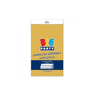 Tovaglia / Gonnellina Copritavolo a Balze per Buffet in Plastica Oro- 73 cm x 426 cm - 1 pezzo - BIG PARTY