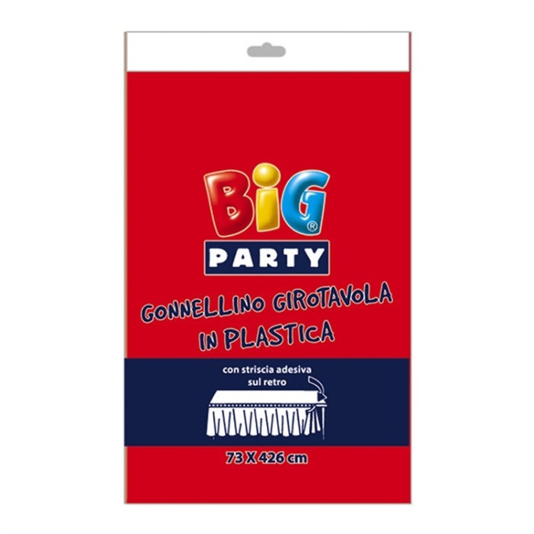 Tovaglia / Gonnellina Copritavolo a Balze per Buffet in Plastica Rossa - 73 cm x 426 cm - 1 pezzo - BIG PARTY