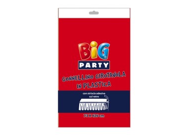Tovaglia / Gonnellina Copritavolo a Balze per Buffet in Plastica Rossa - 73 cm x 426 cm - 1 pezzo - BIG PARTY