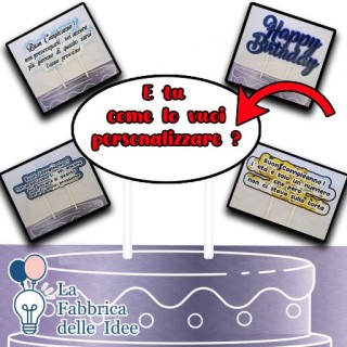 Cake Topper personalizzato in carta fotografica lucida 1 pz