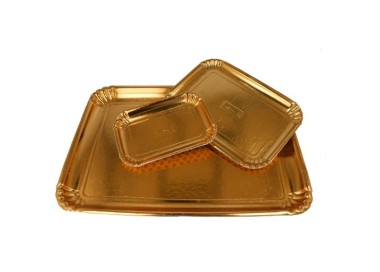 VASSOIO RETTANGOLARE  Dorati di cartone 16 x 23 cm pz 8