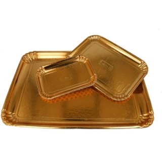 VASSOIO RETTANGOLARE  Dorati di cartone 28 x 20  cm pz 6