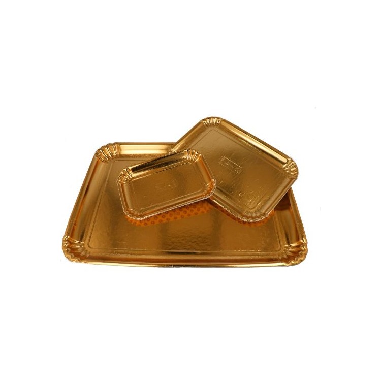 VASSOIO RETTANGOLARE  Dorati di cartone 48 x 34 cm pz 2