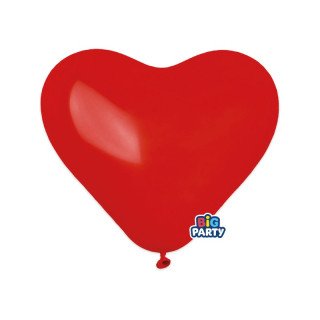 12 palloncini in lattice a forma di CUORE colore ROSSO 11" 28 Cm  - Big Party.