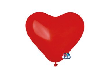 12 palloncini in lattice a forma di CUORE colore ROSSO 11" 28 Cm  - Big Party.