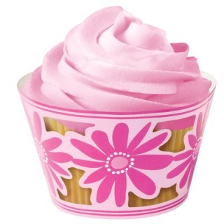 Avvolgi cupcake fiore rosa   Wilton 18 PZ