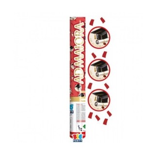 Sparacoriandoli "LAUREA"  ad  Aria compressa  29 cm con mix confetti rotondi con immagine  tocco- cappello Laurea   BIG PARTY
