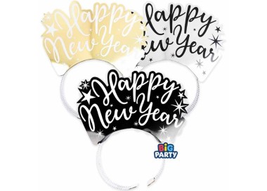 3 Frontini - Passate - coroncine  in carta Happy New  Year   Ultimo dell'anno