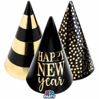 6 Cappellini   in carta Happy New  Year   Ultimo dell'anno
