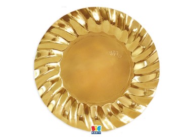 6 Piatti Fondi ondulati  24 cm ORO SPECCHIANTE