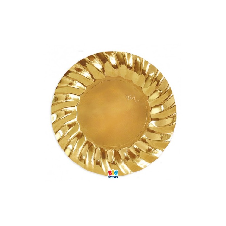 6 Piatti ondulati  20 cm ORO SPECCHIANTE