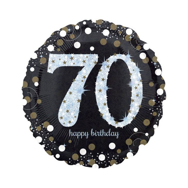Palloncino 70 Anni Nero e bianco - 46 cm - 1 pezzo