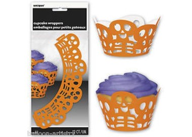 Avvolgi pirottini scheletro arancione  halloween cupcakes UNIQUE